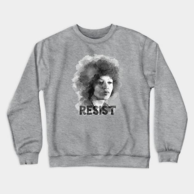 Angela Davis Resist Crewneck Sweatshirt by schmuck.court